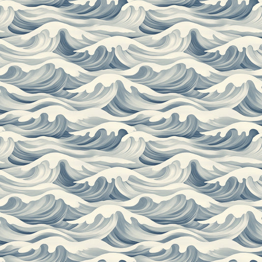 Ocean Waves Digital Seamless Pattern