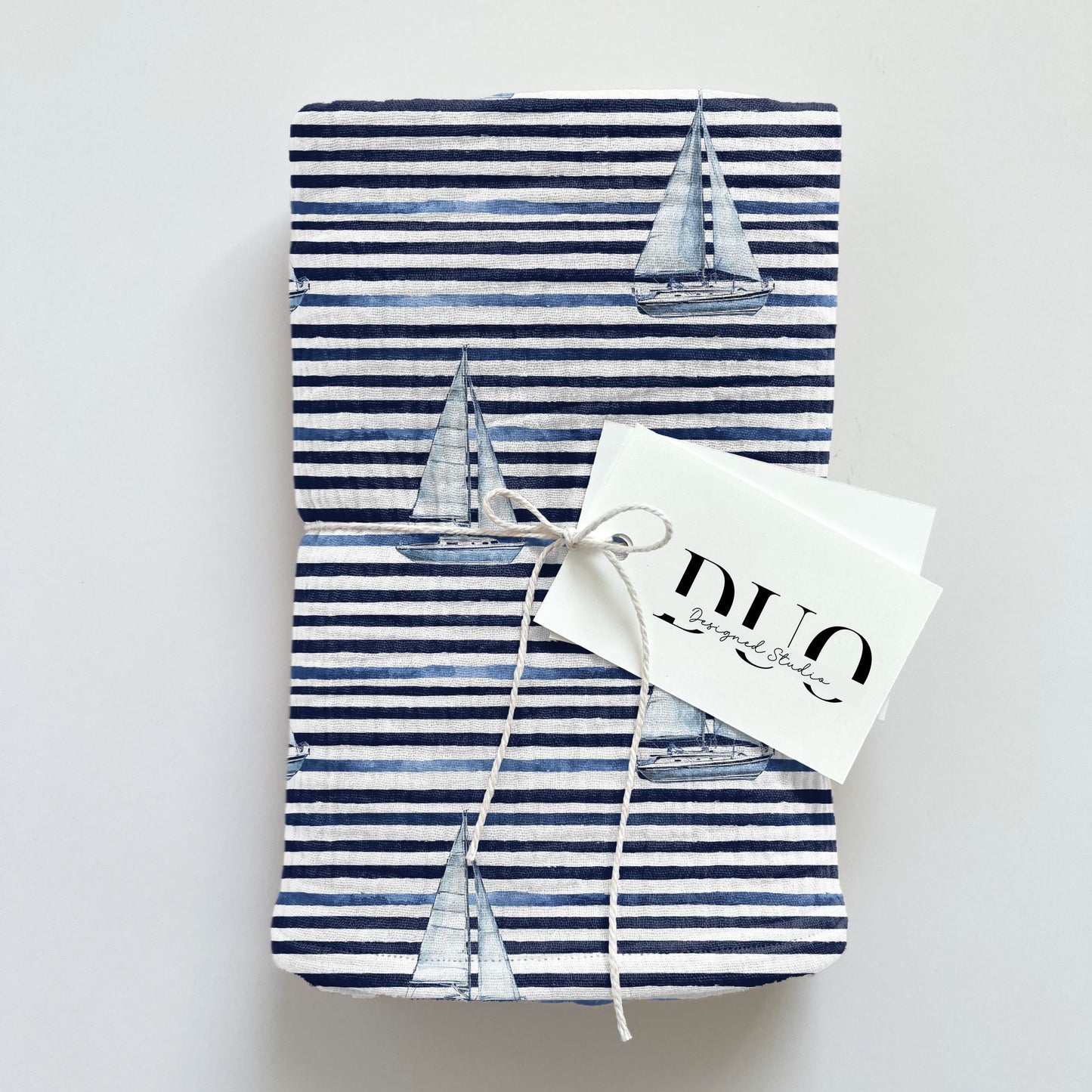 Nautical Striped Sailboats Digital Seamless Pattern