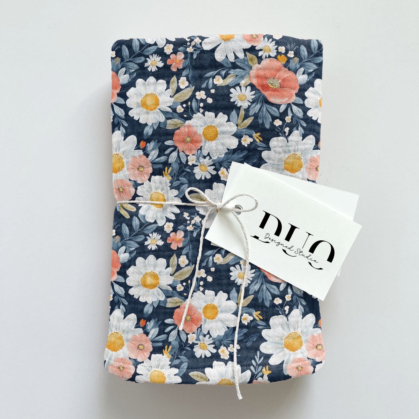 Navy Autumn Floral Digital Seamless Pattern