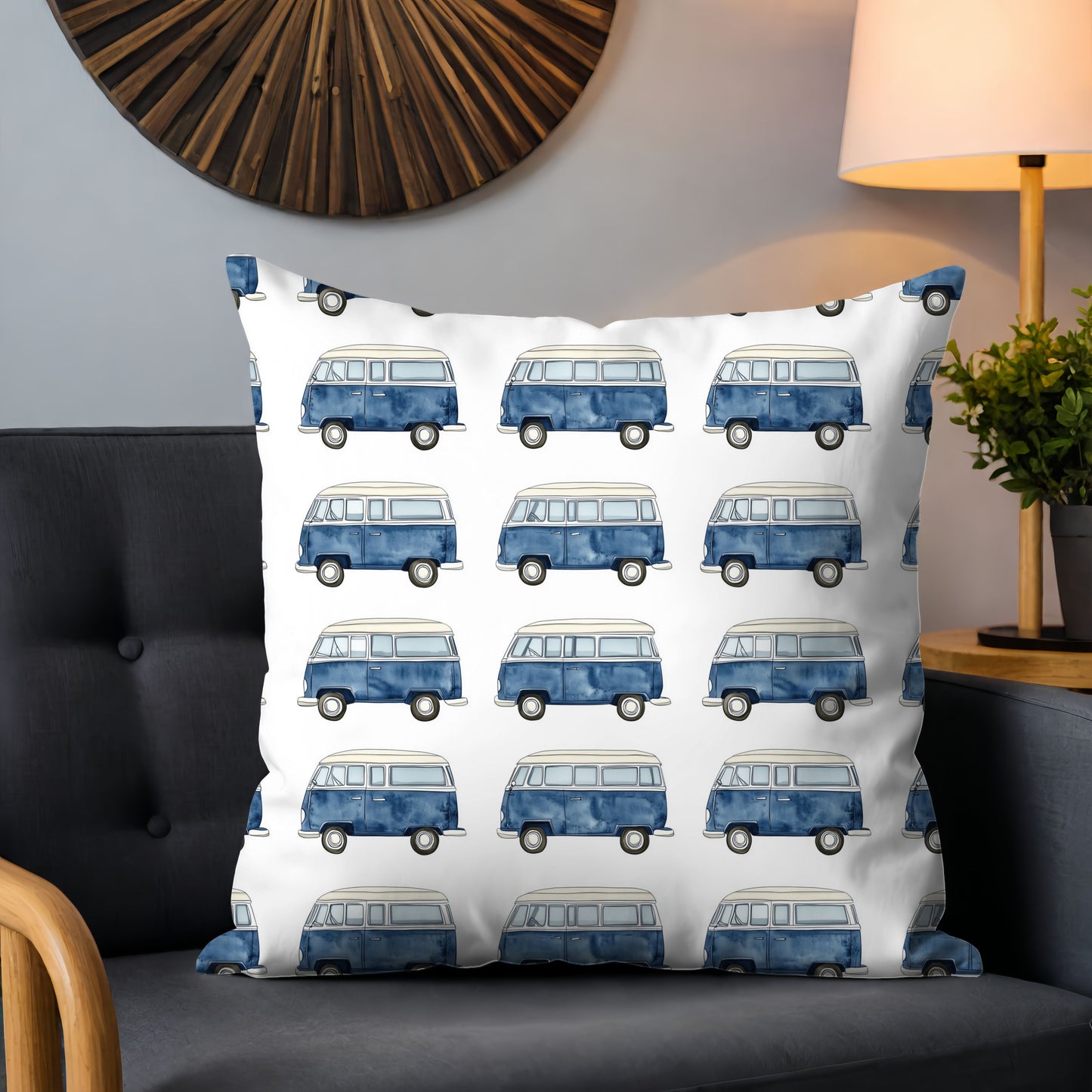 Navy Campers Digital Seamless Pattern