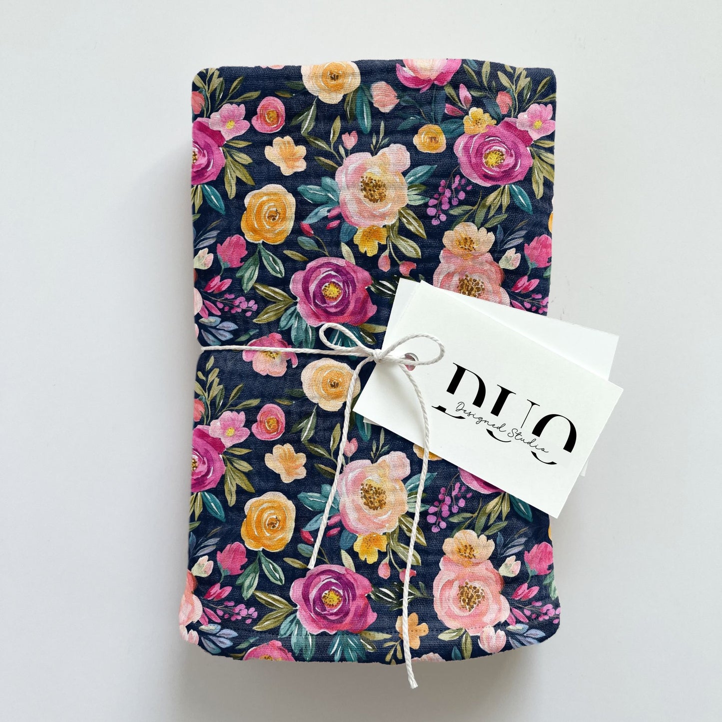 Navy Floral Blooms Digital Seamless Pattern