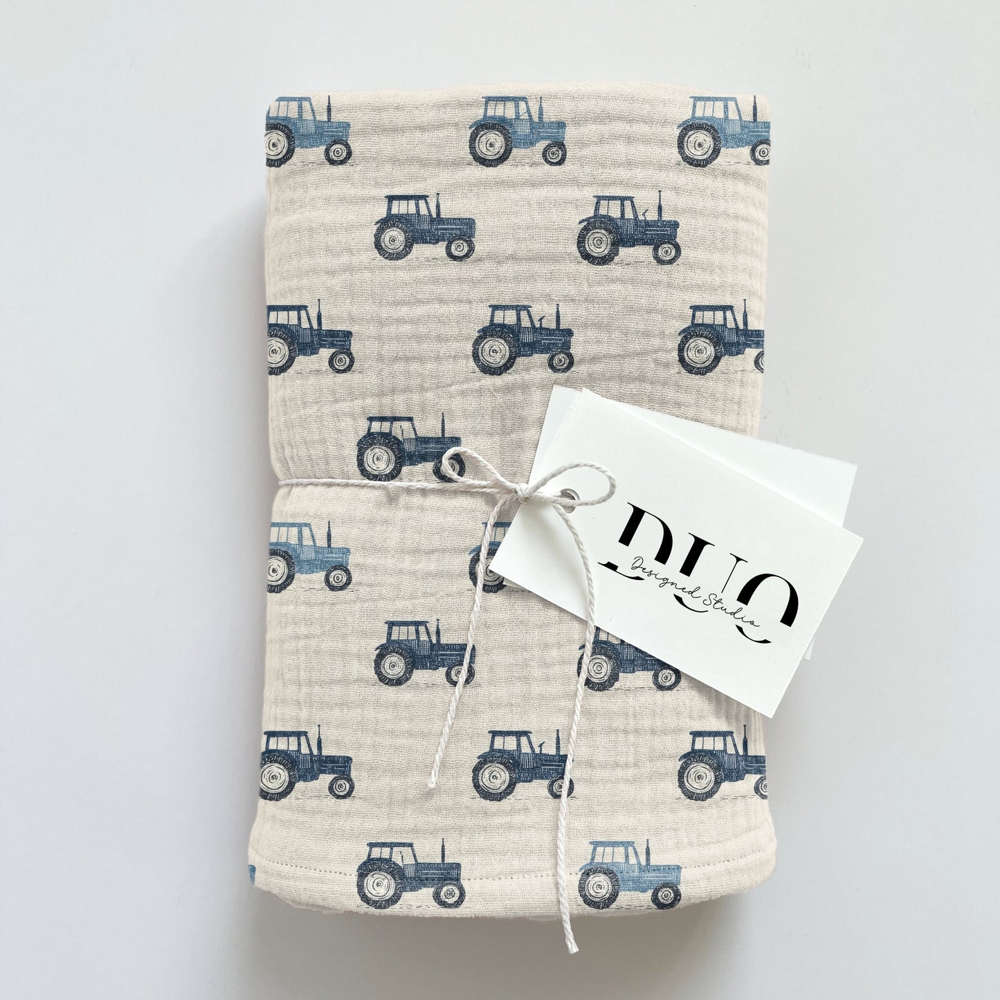 Navy Tractors Digital Seamless Pattern