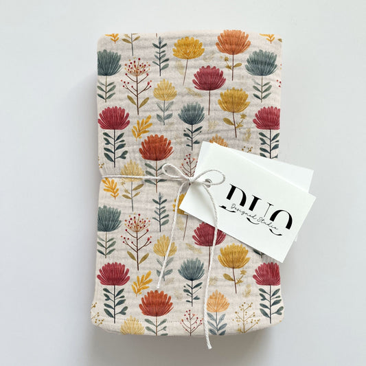 Neutral Autumn Floral Digital Seamless Pattern