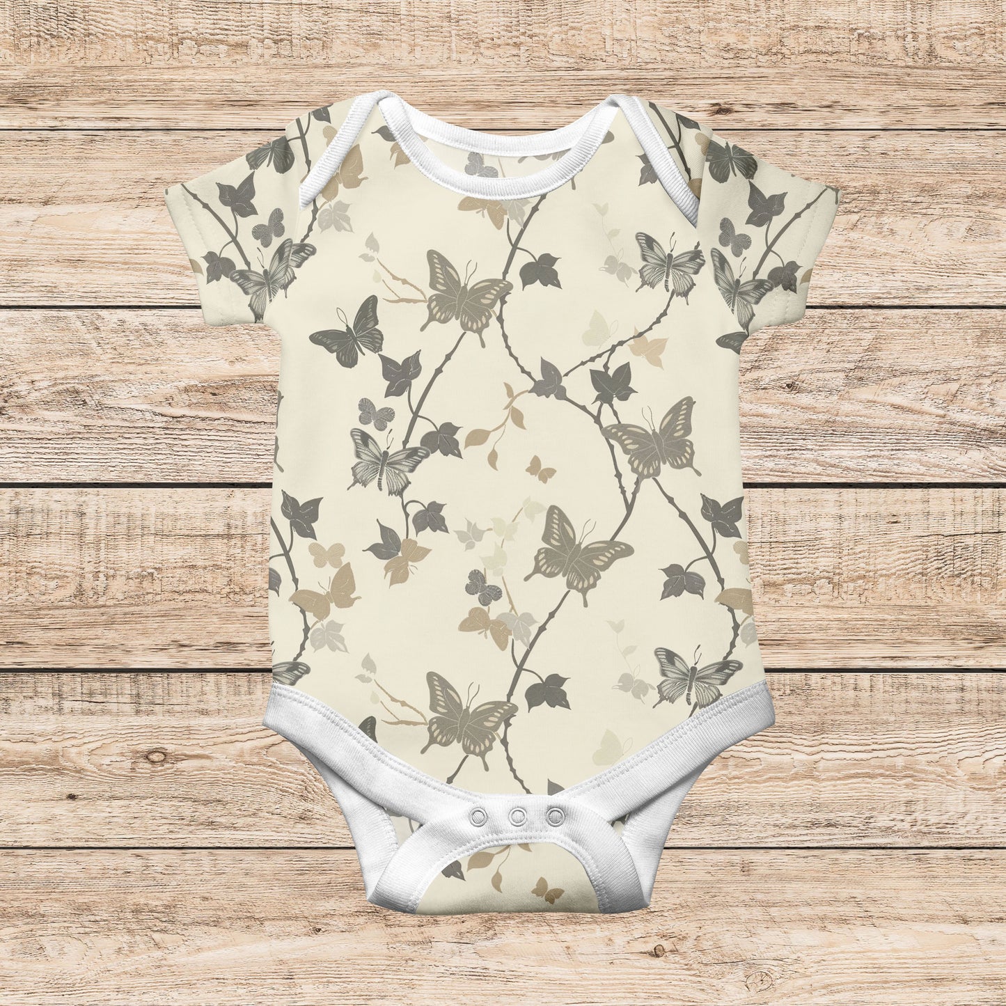Neutral Butterflies Digital Seamless Pattern