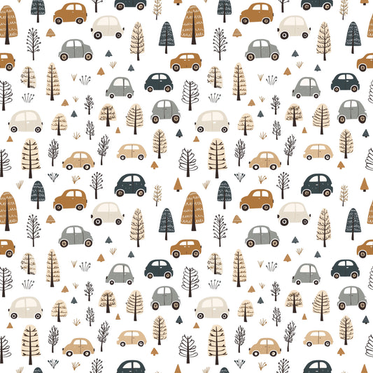 Neutral Cars Digital Seamless Pattern