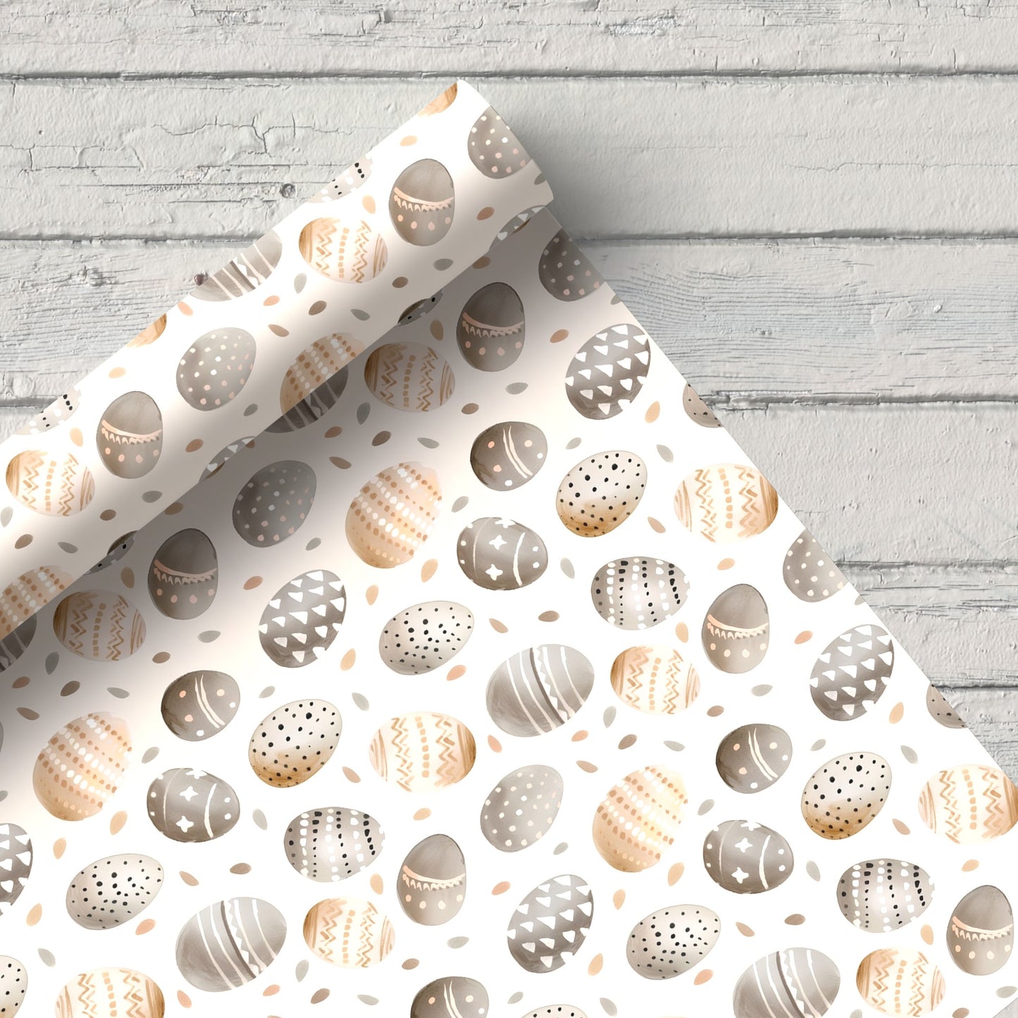 Neutral Easter Eggs Digital Seamless Pattern