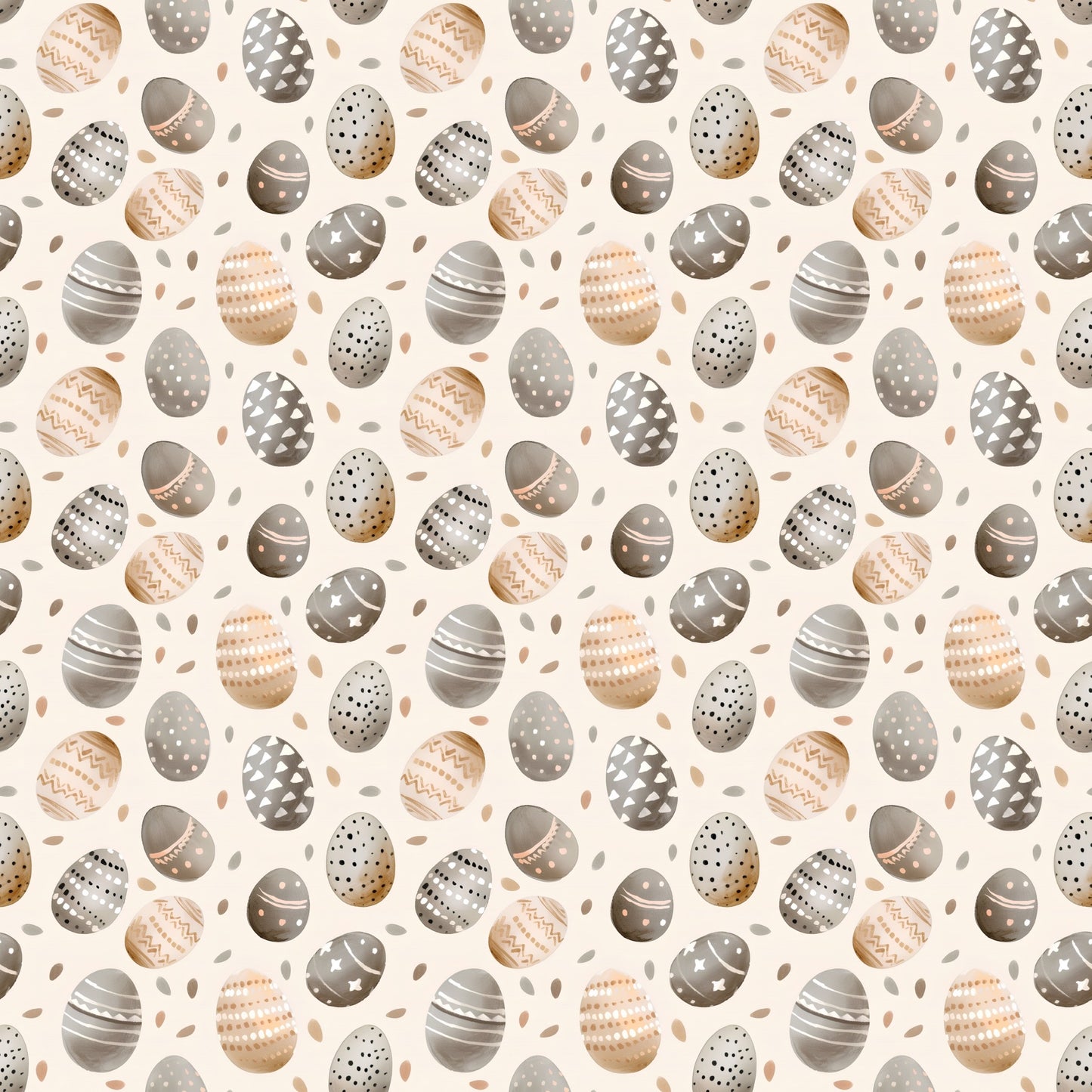 Neutral Easter Eggs Digital Seamless Pattern