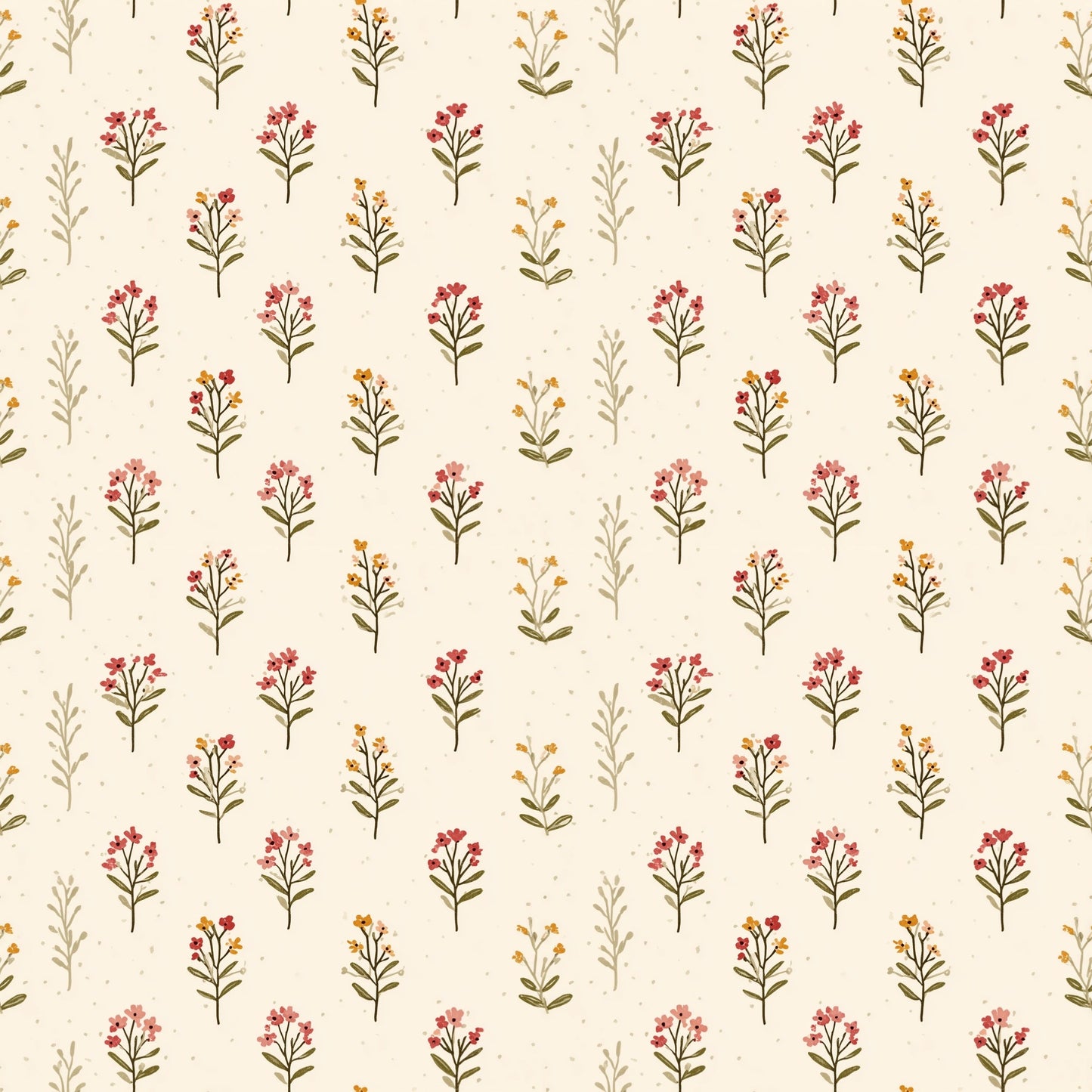 Neutral Floral Bunches Digital Seamless Pattern