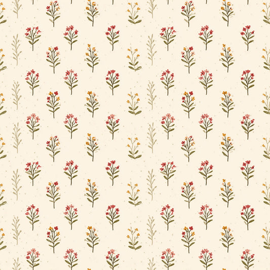 Neutral Floral Bunches Digital Seamless Pattern