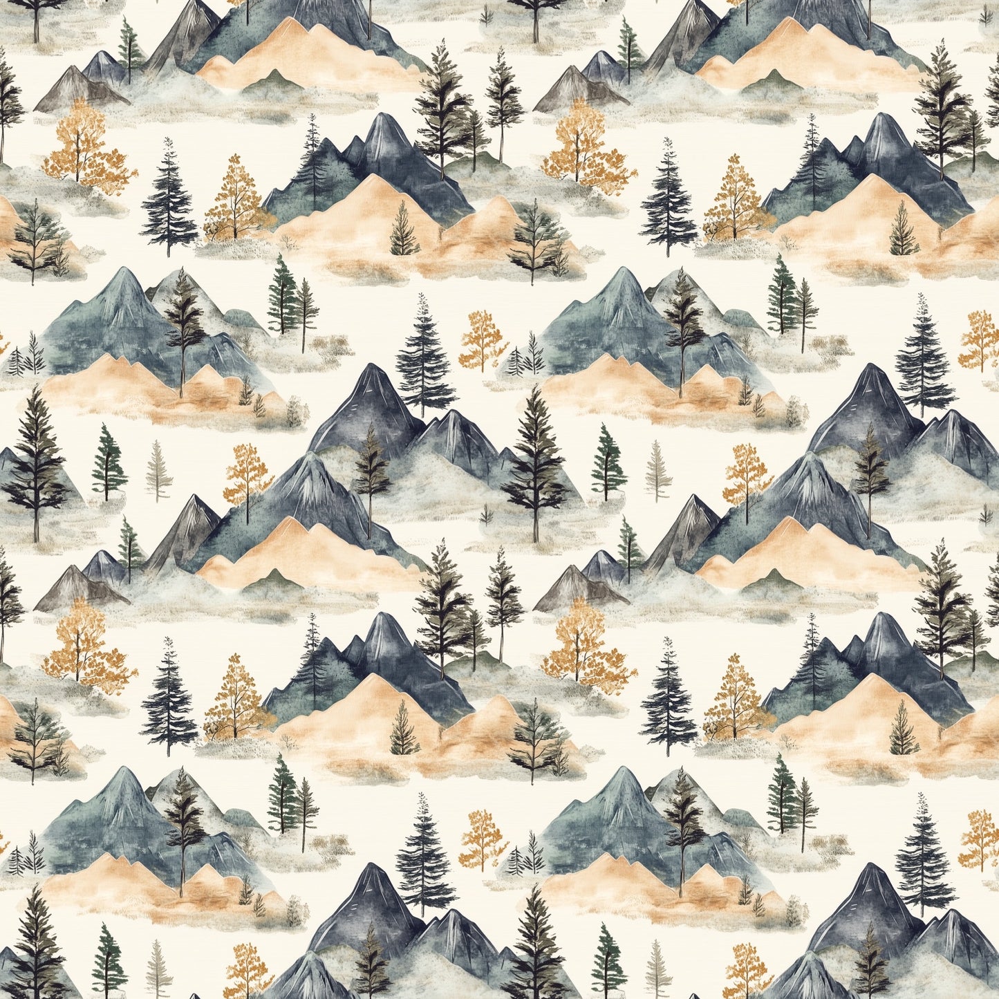 Neutral Mountainside Digital Seamless Pattern