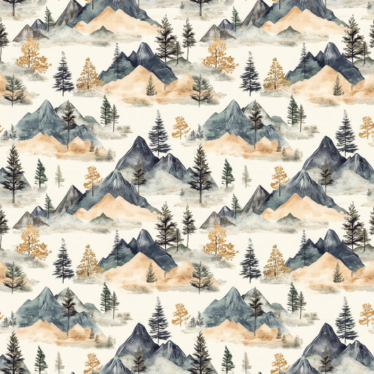 Neutral Mountainside Digital Seamless Pattern