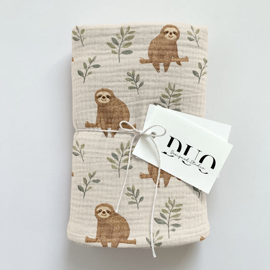 Neutral Sloths Digital Seamless Pattern