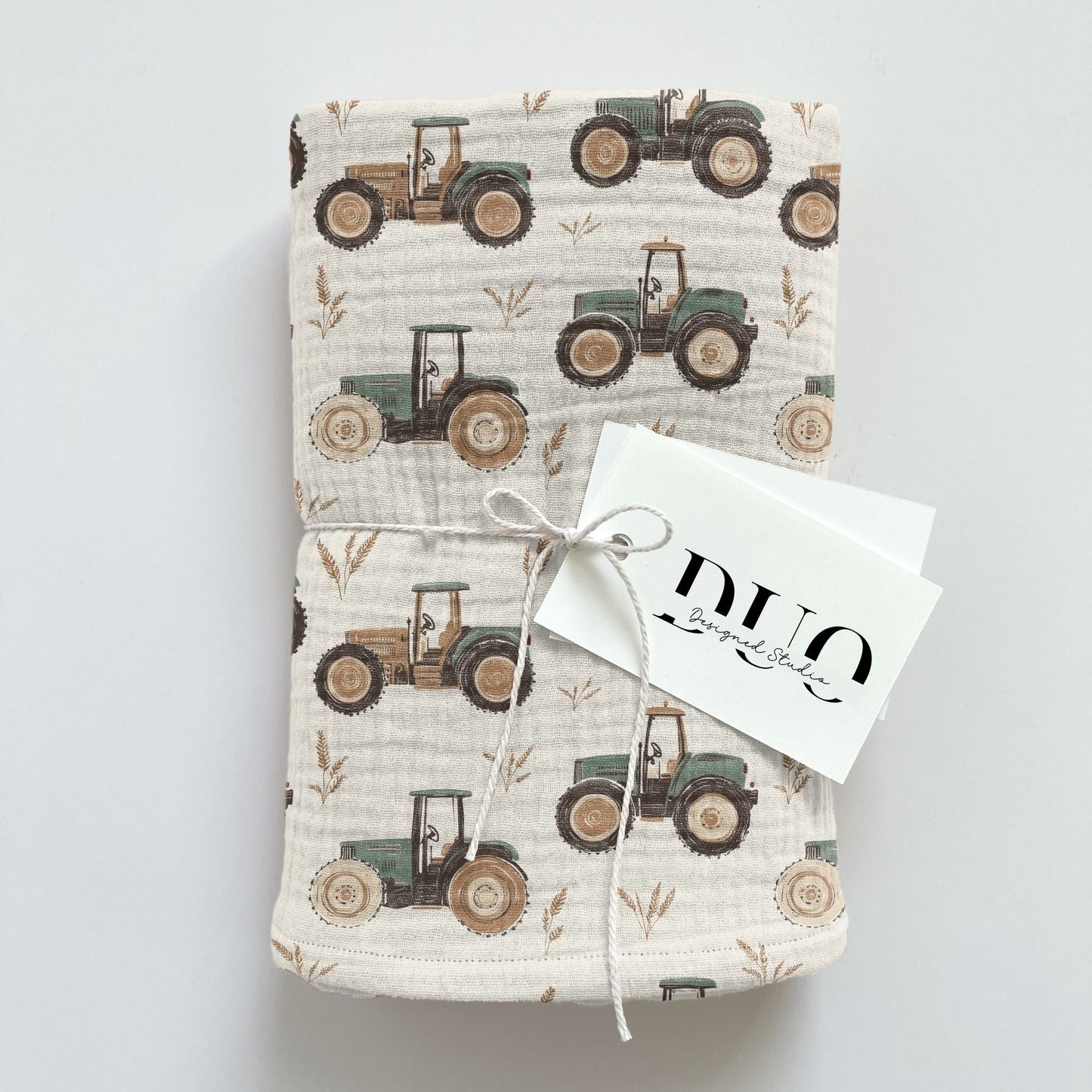 Neutral Vintage Tractors Digital Seamless Pattern