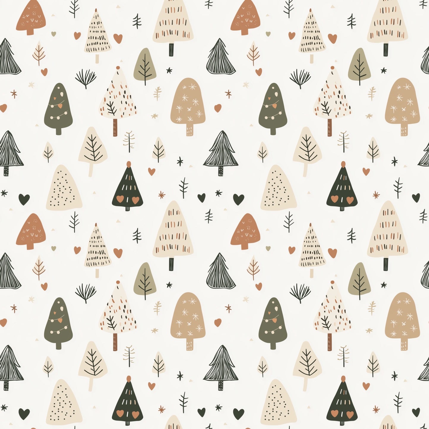 Neutral Woodland Digital Seamless Pattern
