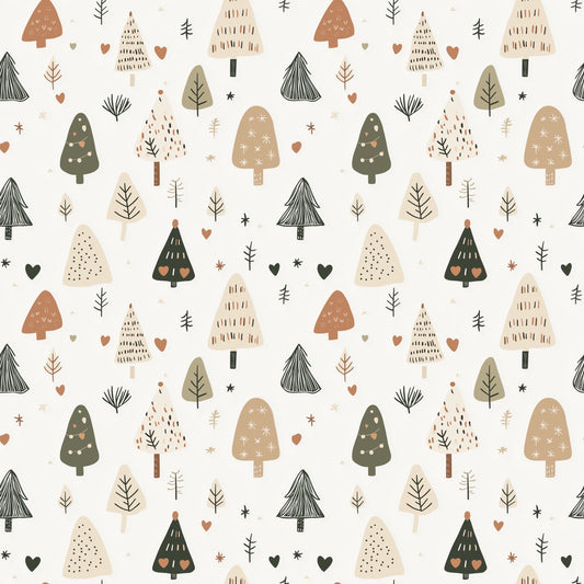 Neutral Woodland Digital Seamless Pattern