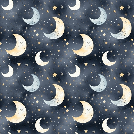 Night Sky Digital Seamless Pattern