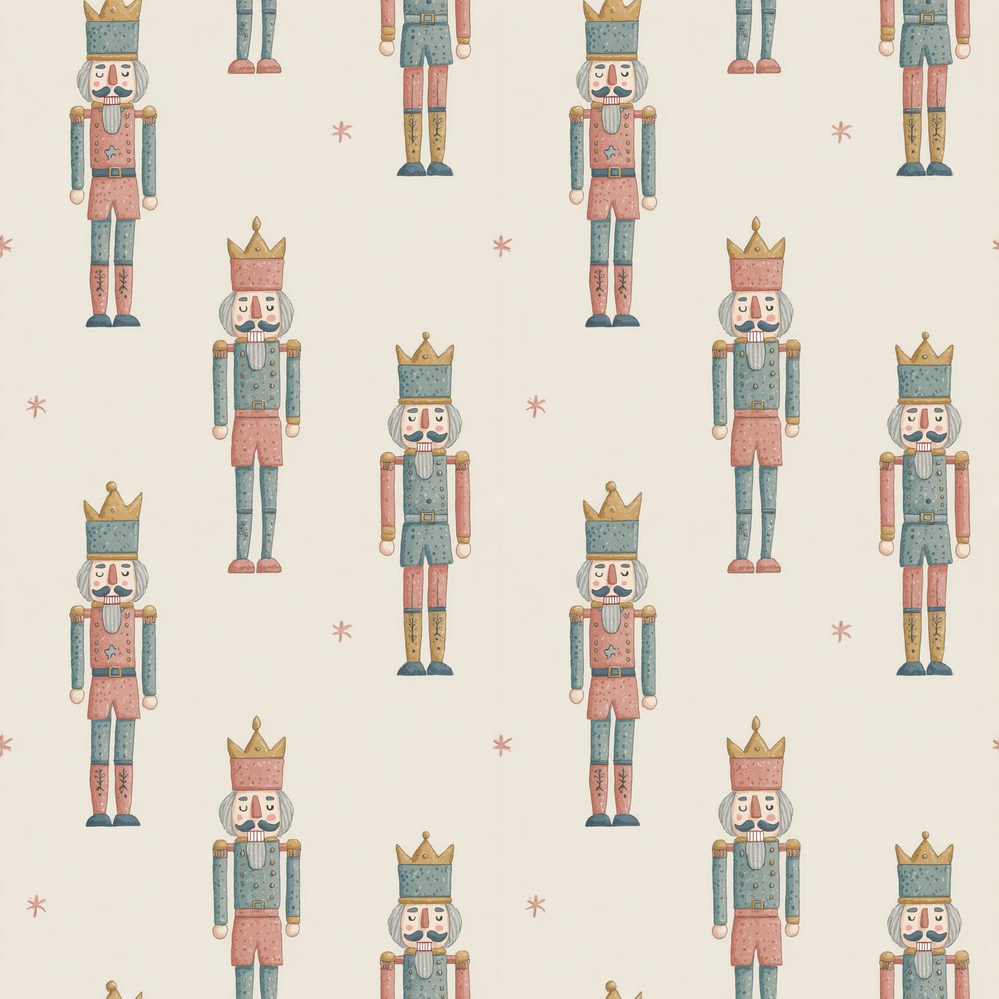 Nutcracker on Neutral Digital Seamless Pattern