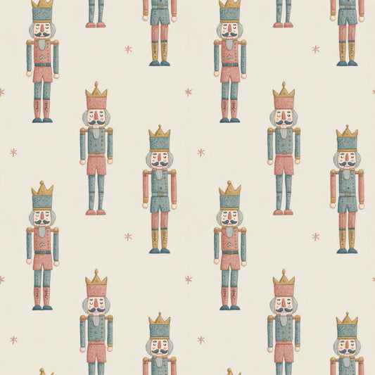 Nutcracker on Neutral Digital Seamless Pattern