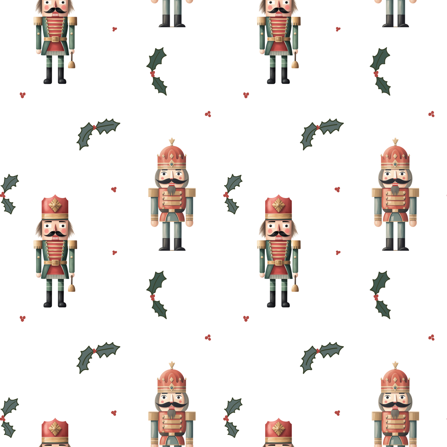 Christmas Nutcracker Digital Seamless Pattern