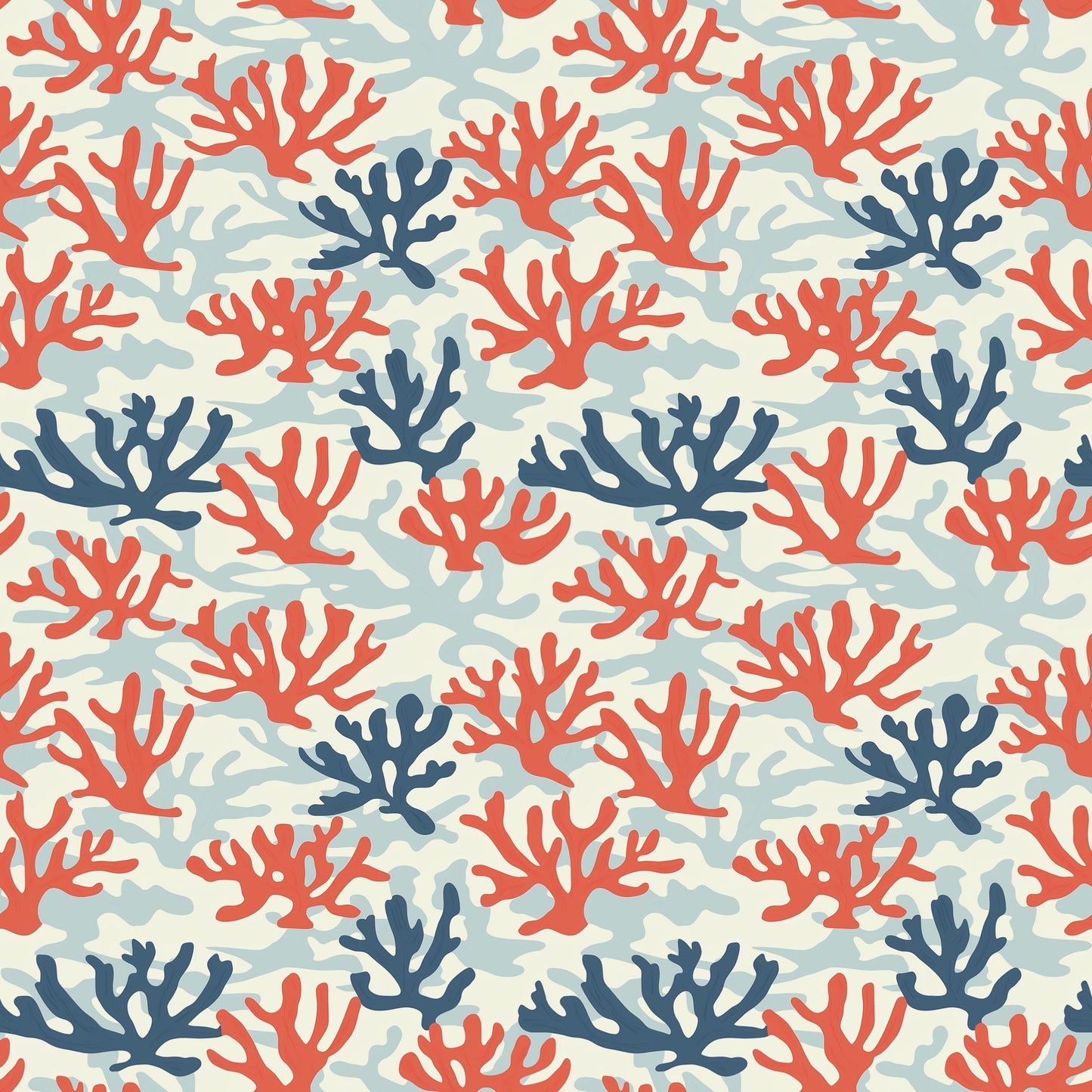 Ocean Coral Digital Seamless Pattern