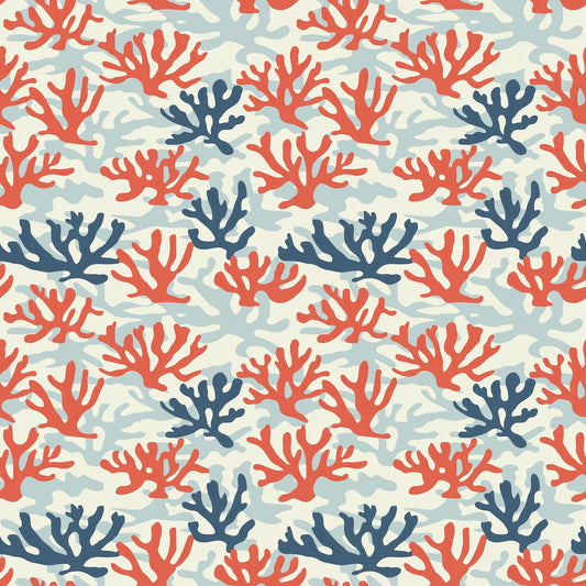 Ocean Coral Digital Seamless Pattern