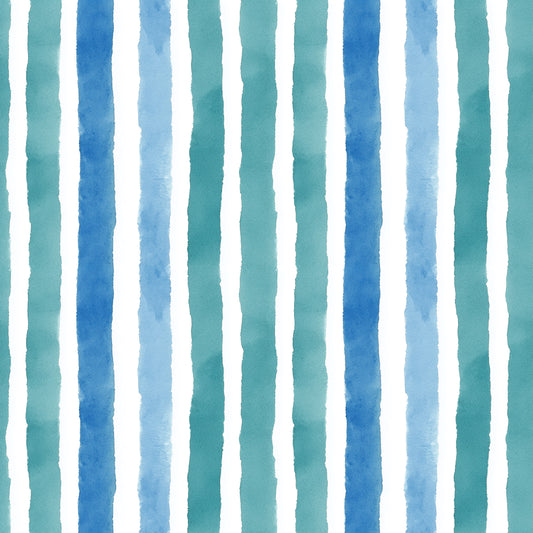 Ocean Watercolour Stripes Digital Seamless Pattern