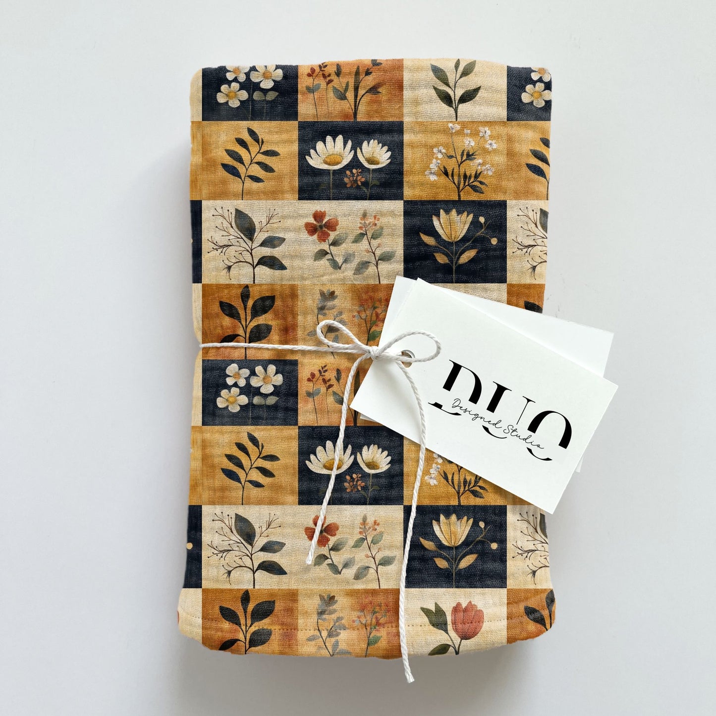 Ochre Patchwork Digital Seamless Pattern