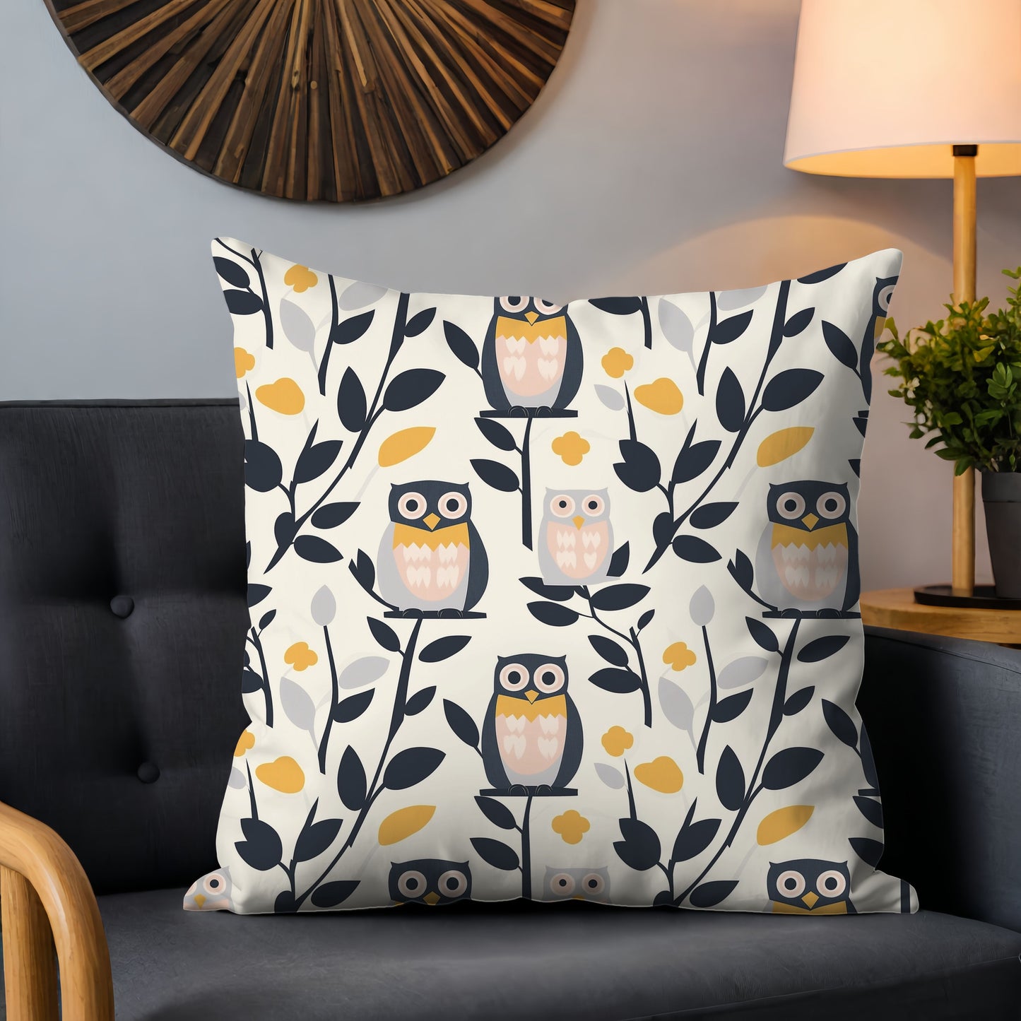 Owls & Leaves Digital Seamless Pattern