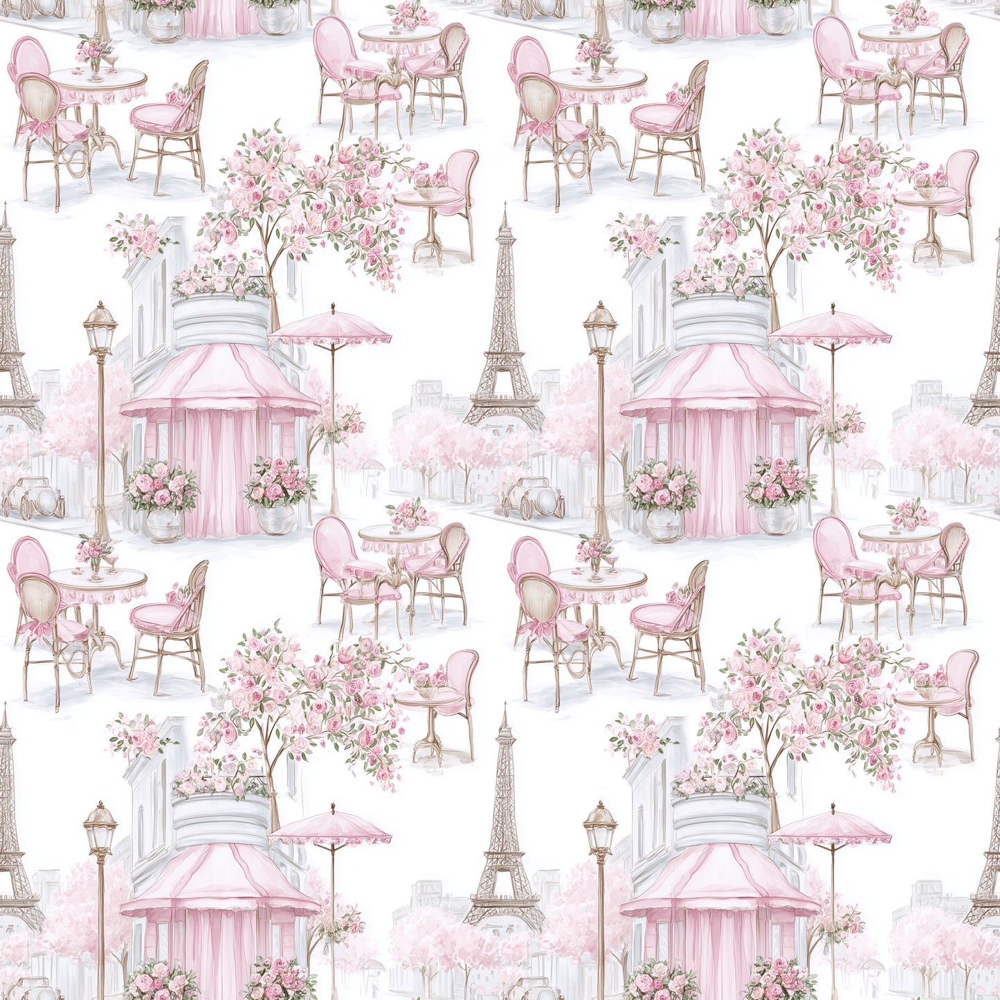 Parisian Chic Digital Seamless Pattern