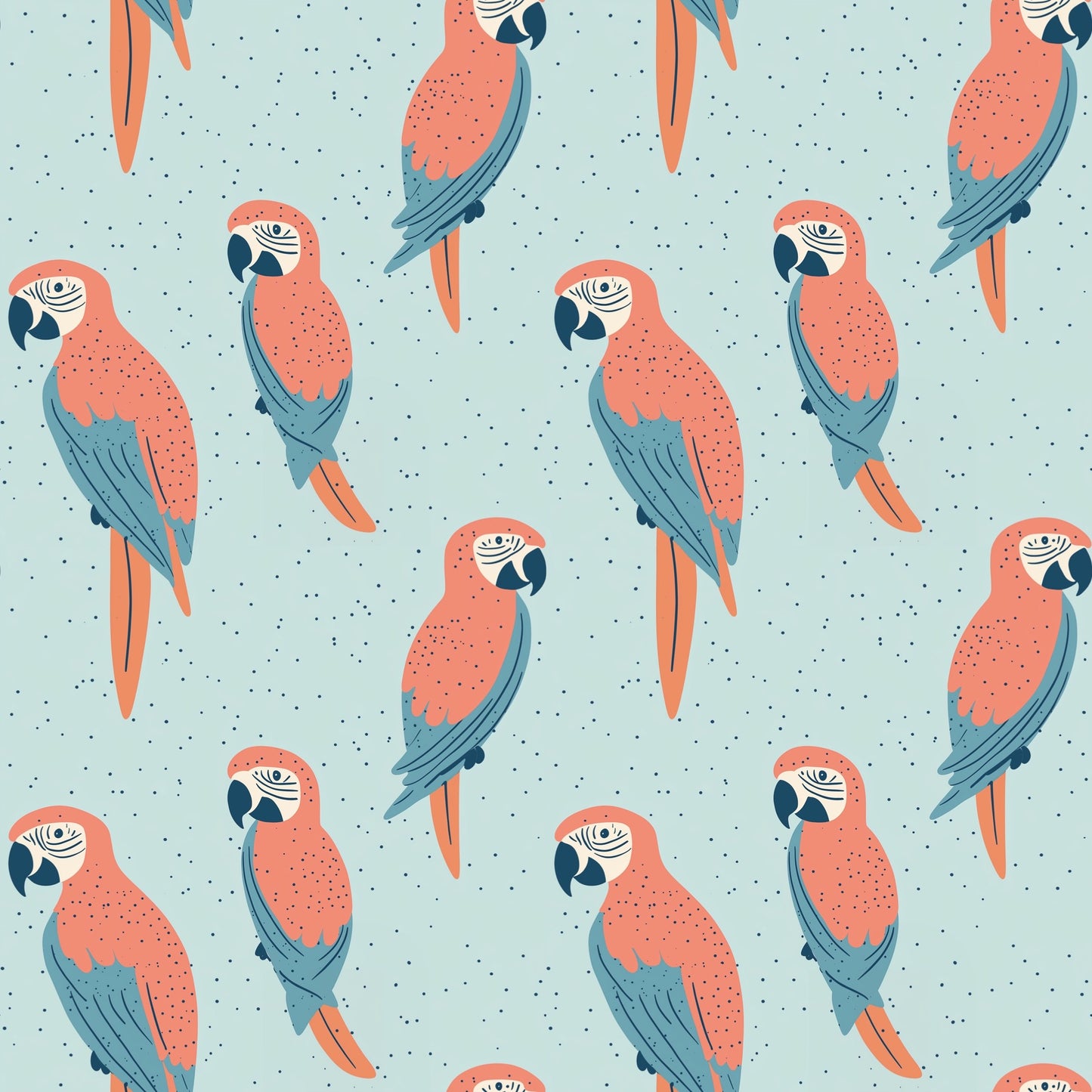 Speckled Parrots Digital Seamless Pattern