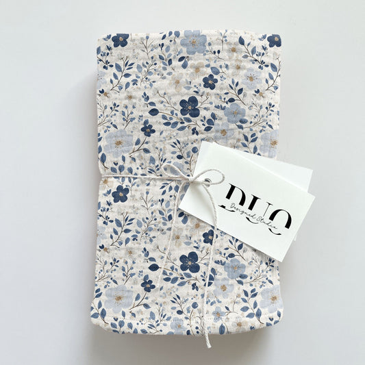 Pastel Blue Floral Digital Seamless Pattern