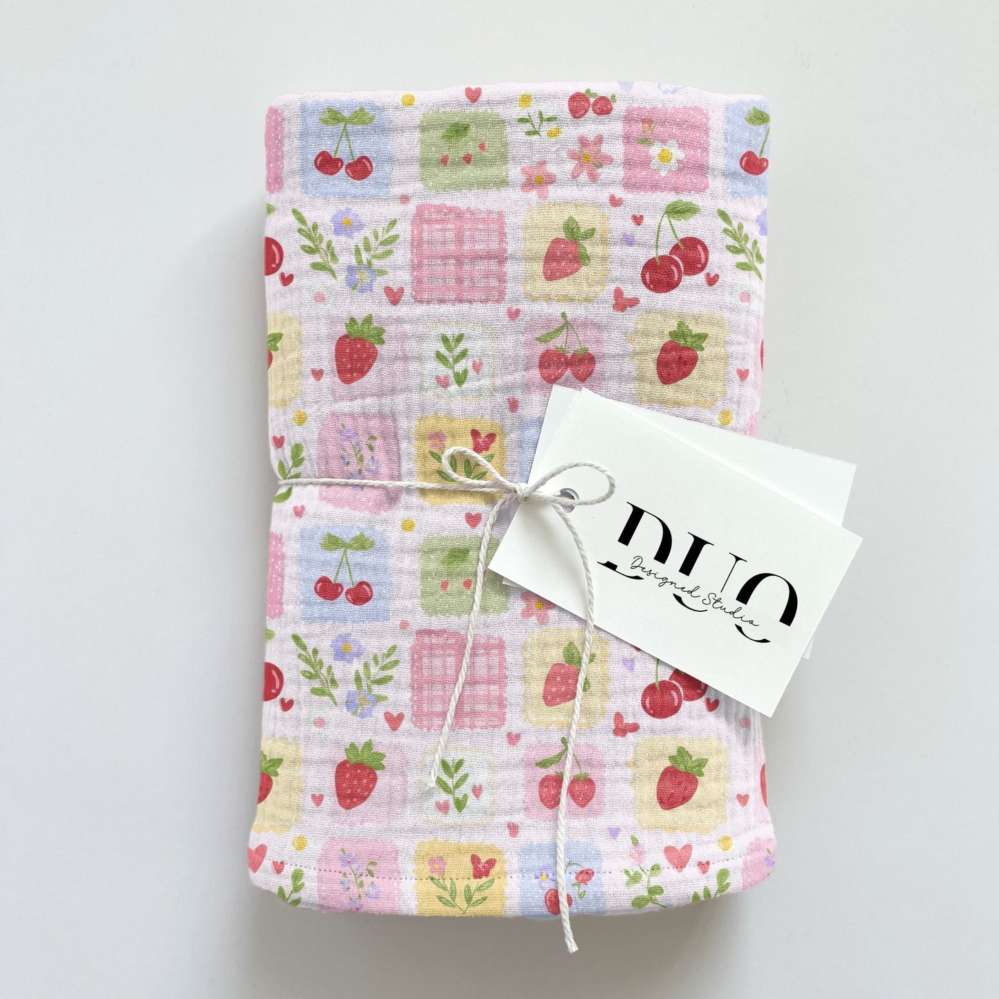 Pastel Cherries & Strawberries Digital Seamless Pattern