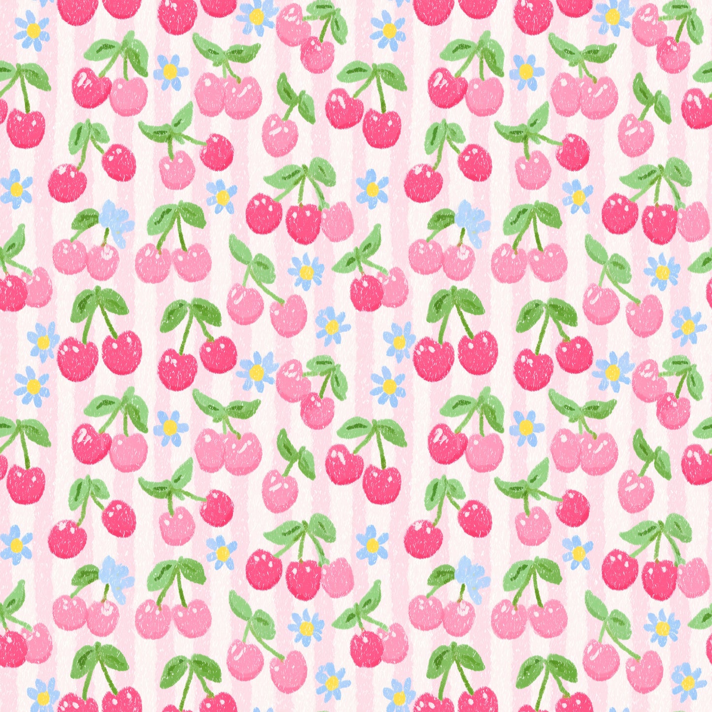 Pastel Cherries Digital Seamless Pattern