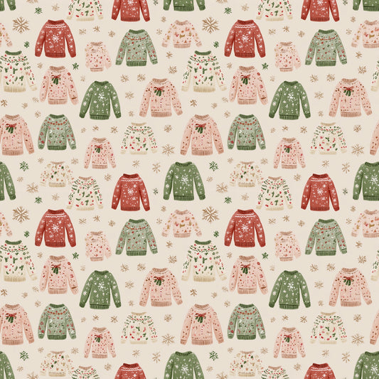 Pastel Christmas Sweaters Digital Seamless Pattern
