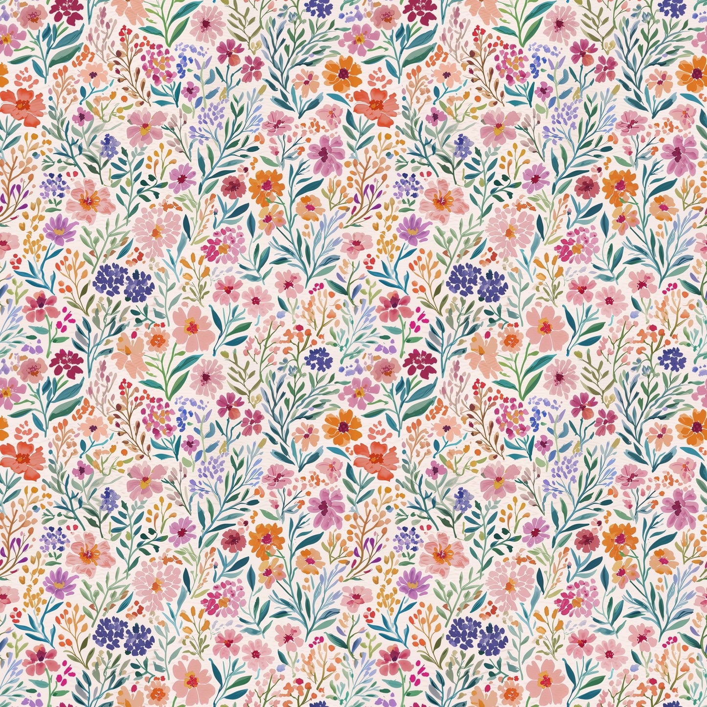 Pastel Dotty Floral Digital Seamless Pattern