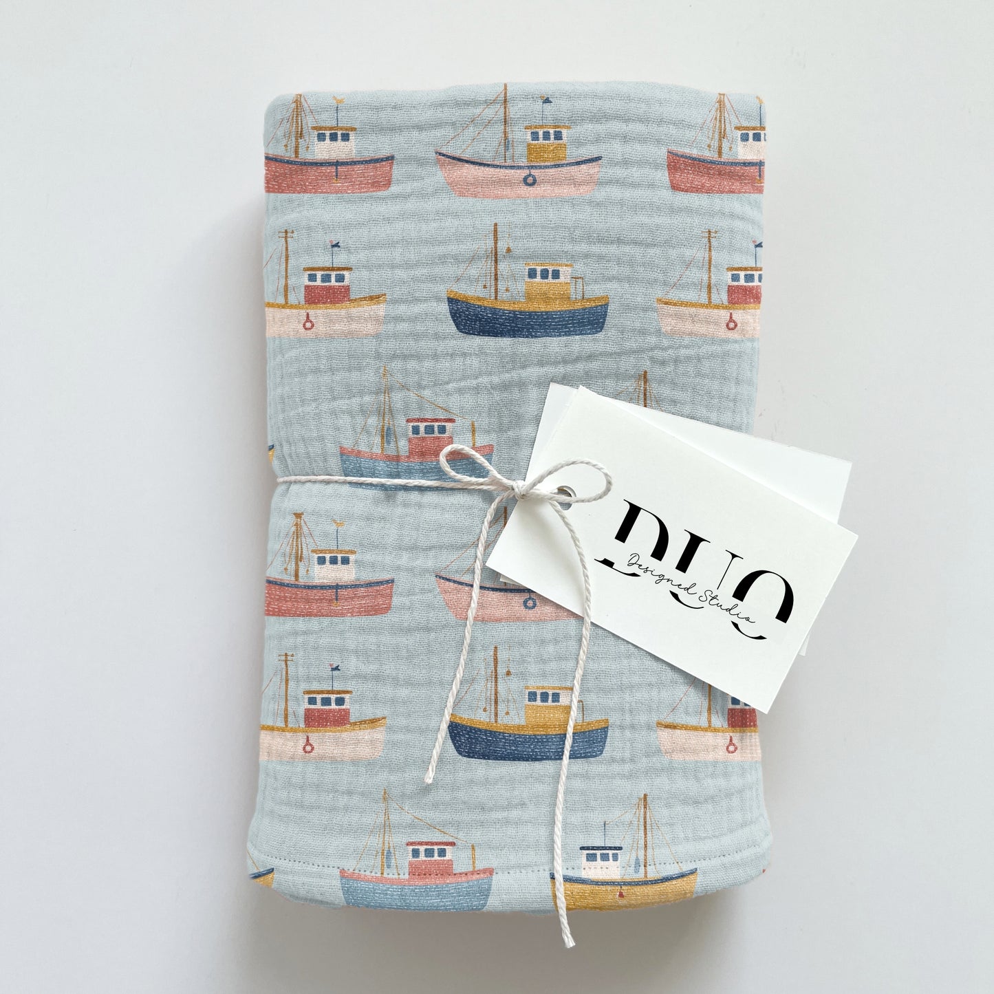 Pastel Fishing Boats Digital Seamless Pattern
