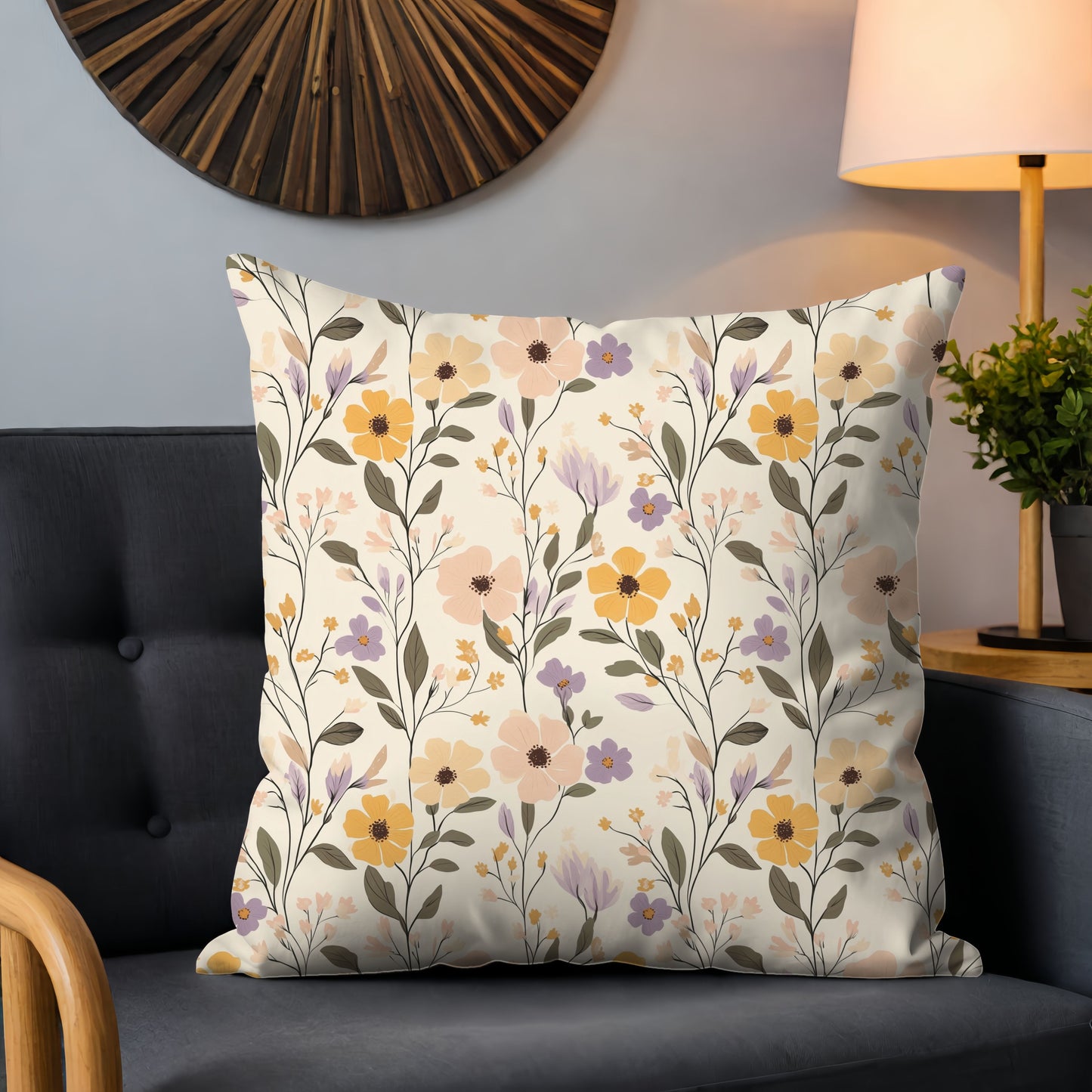 Pastel Floral Field Digital Seamless Pattern