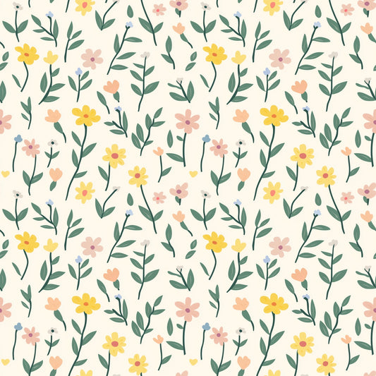 Pastel Flowers Digital Seamless Pattern