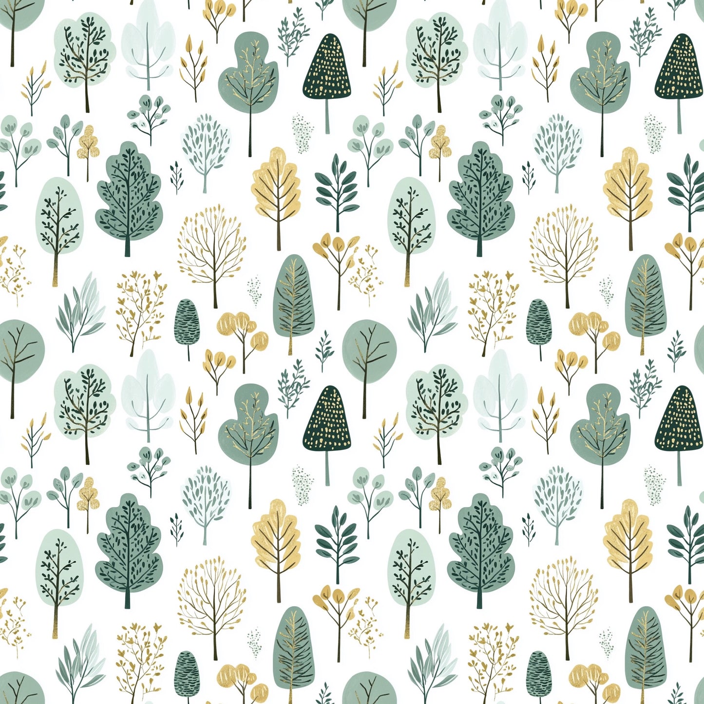 Pastel Forest Digital Seamless Pattern