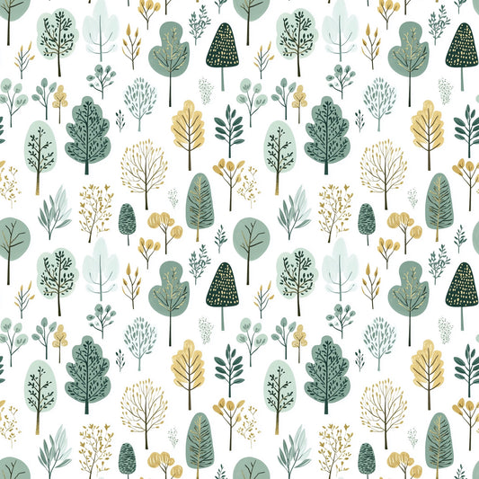 Pastel Forest Digital Seamless Pattern