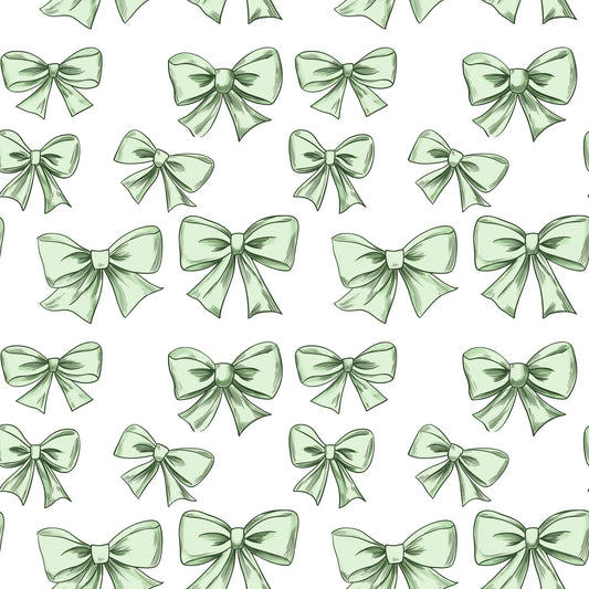 Pastel Green Bows Digital Seamless Pattern