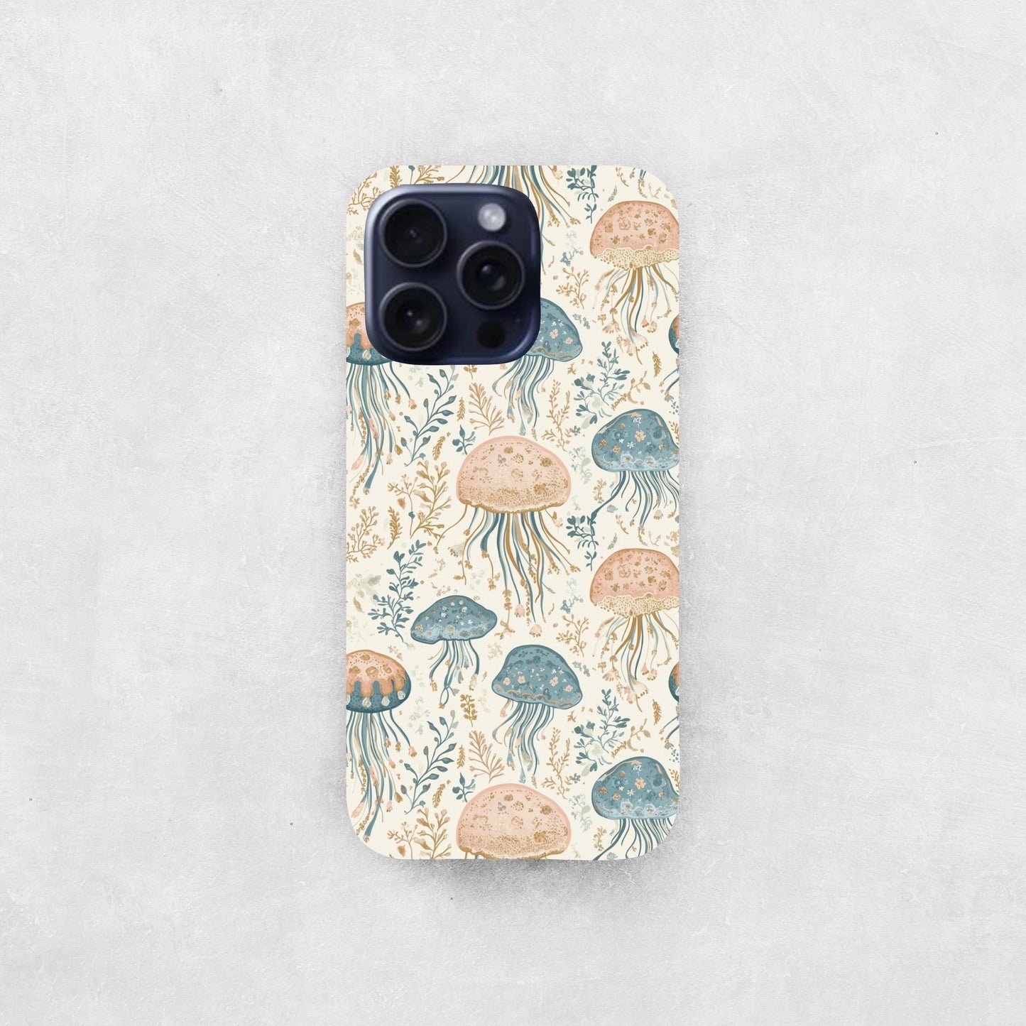 Pastel Jellyfish Digital Seamless Pattern