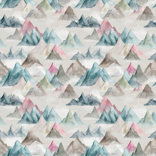 Pastel Mountains Digital Seamless Pattern