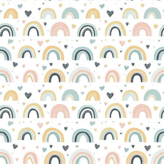 Pastel Rainbows Digital Seamless Pattern