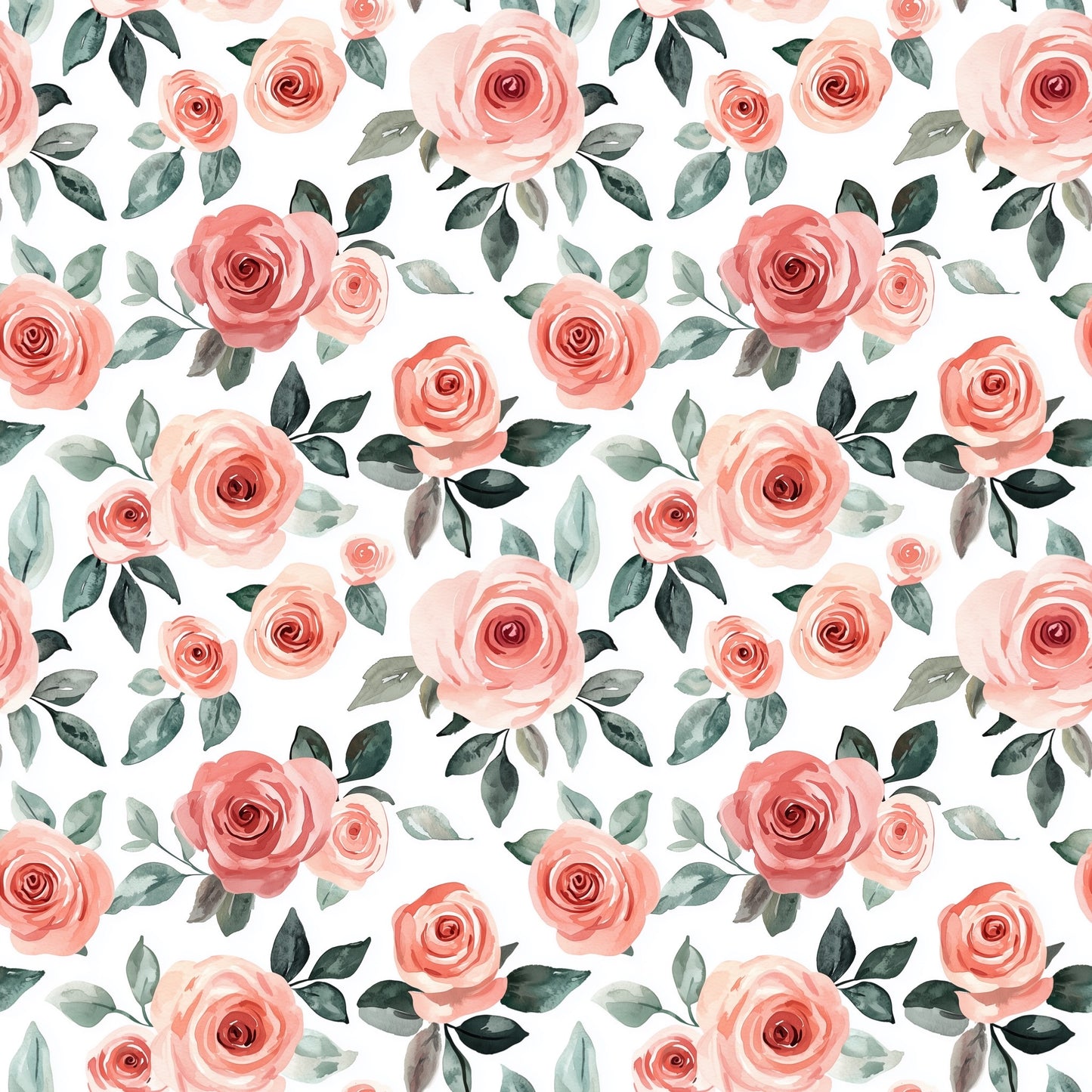 Pastel Roses Digital Seamless Pattern