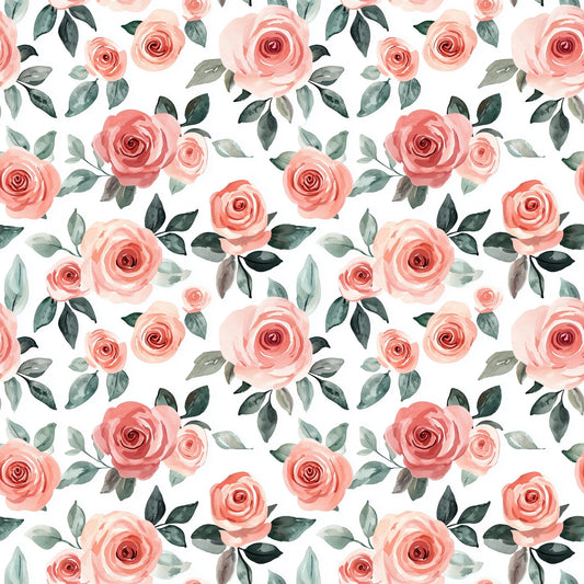 Pastel Roses Digital Seamless Pattern