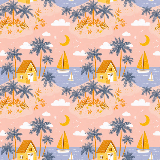 Pastel Sails Digital Seamless Pattern