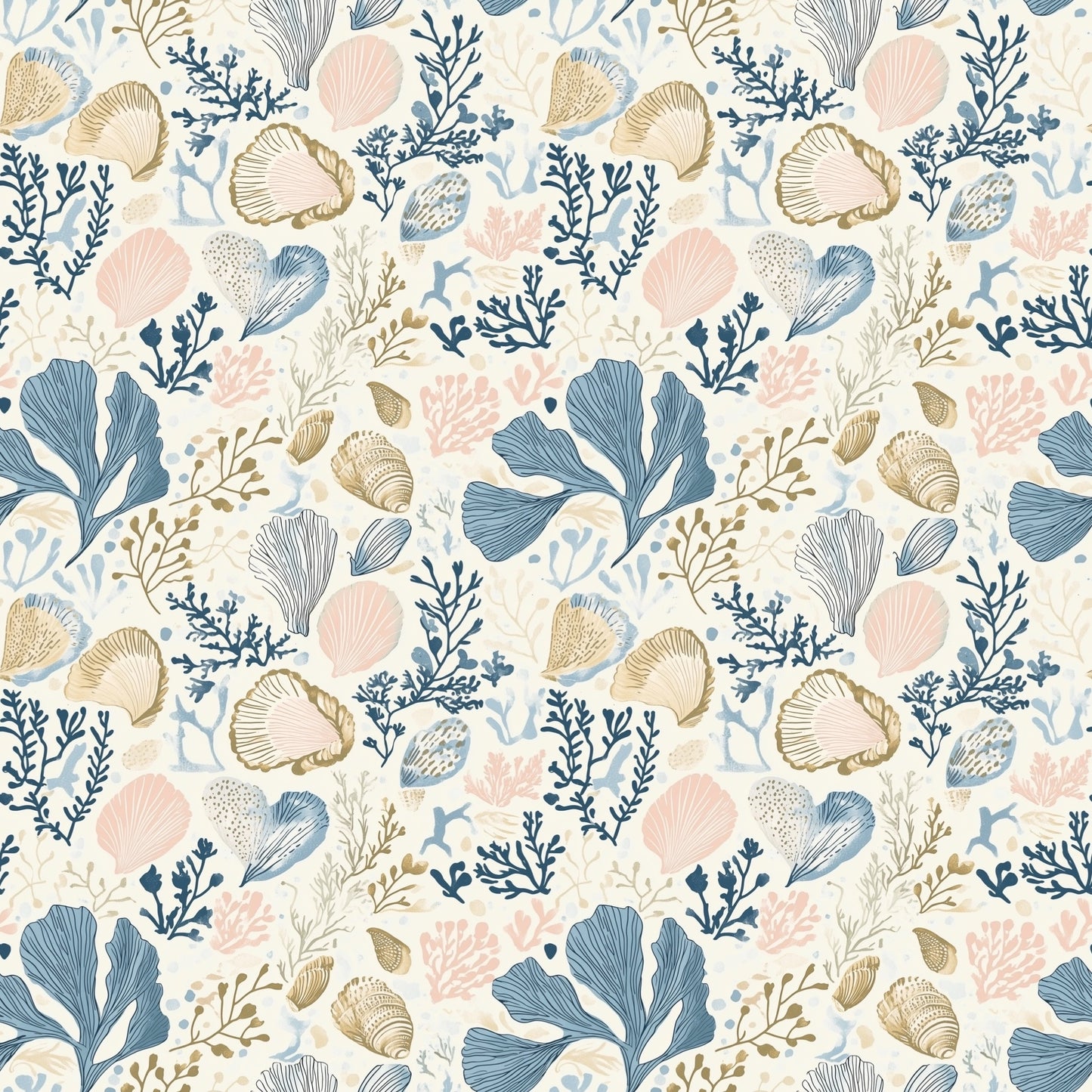 Pastel Sealife Digital Seamless Pattern