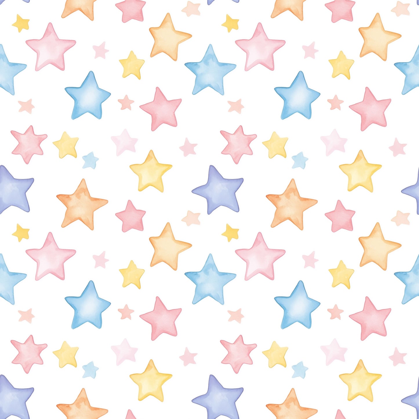 Pastel Stars Digital Seamless Pattern