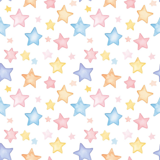 Pastel Stars Digital Seamless Pattern